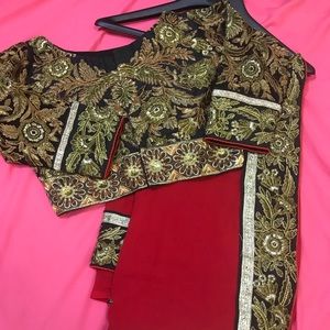 Georgette sari with beautiful blouse